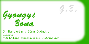 gyongyi bona business card