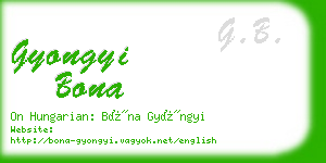 gyongyi bona business card